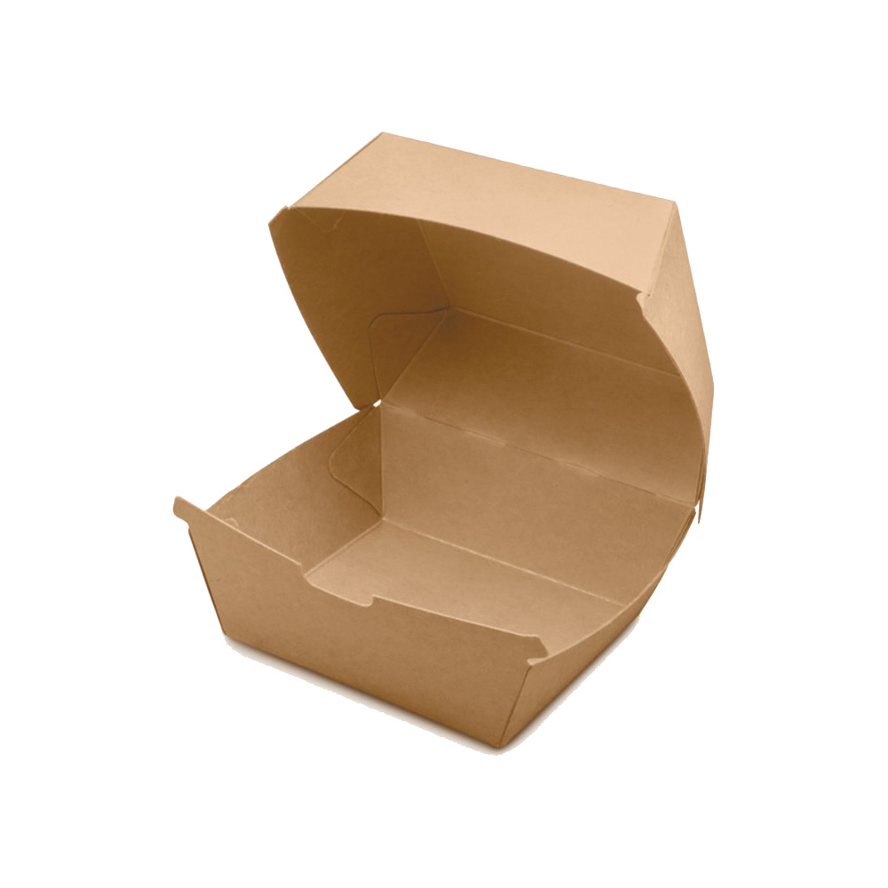 Boîte burger en carton kraft brun de taille M 12x12x7 cm